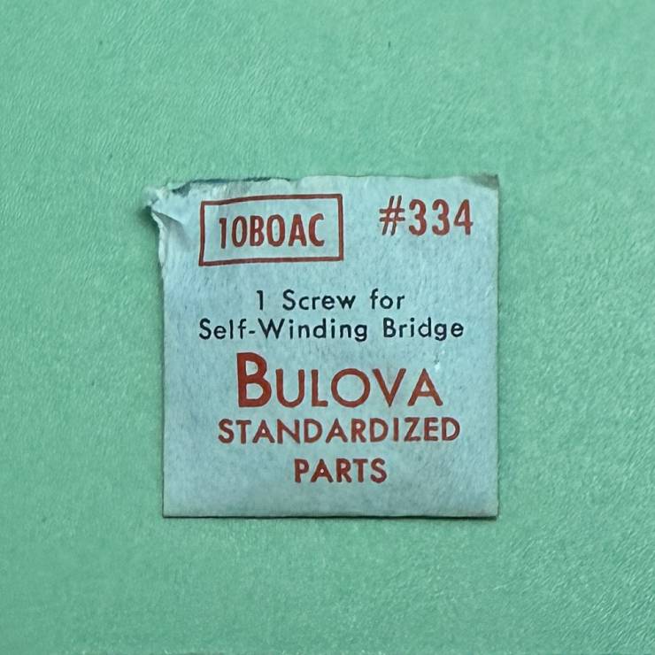 Genuine Bulova 334 Screw Self Winding Bridge 10BOAC 10BZAC 10CBAC 11AFA NOS