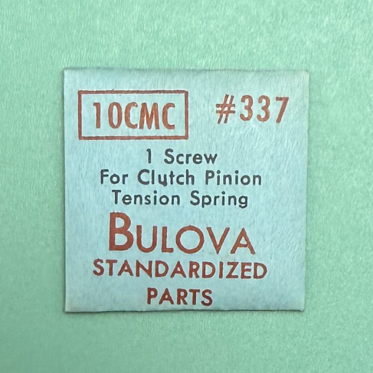 Genuine Bulova Part 337 Screw Clutch Pin Tens Spring 10CMC 10CSC 8BBA 9AR NOS