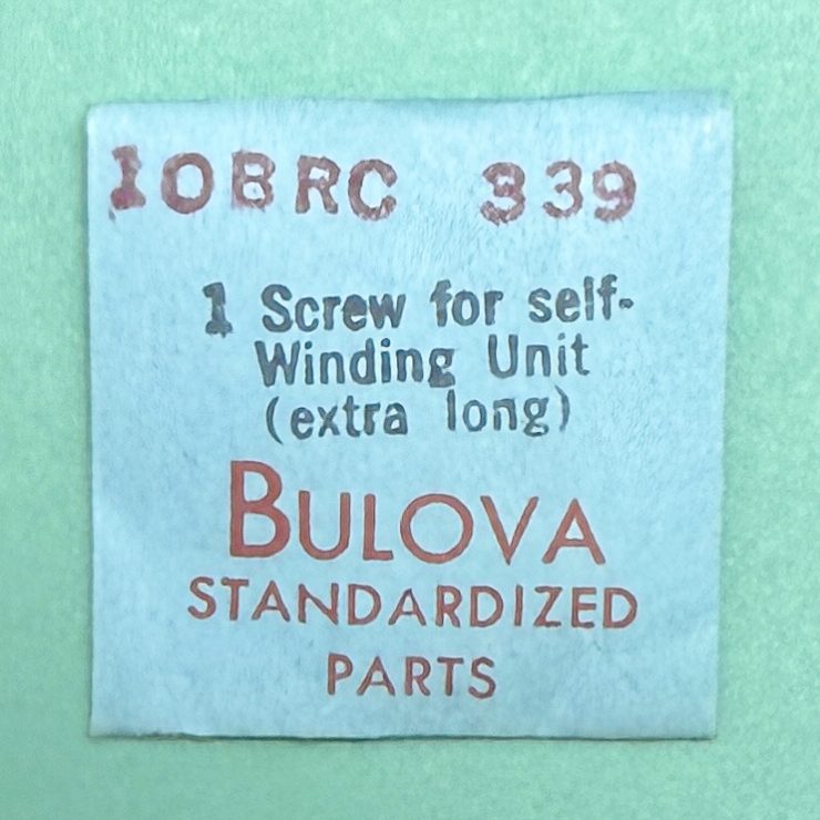 Gen Bulova Part 339 Screw for Self-Winding Unit Extra Long 10BRC 9AS 9ASC NOS