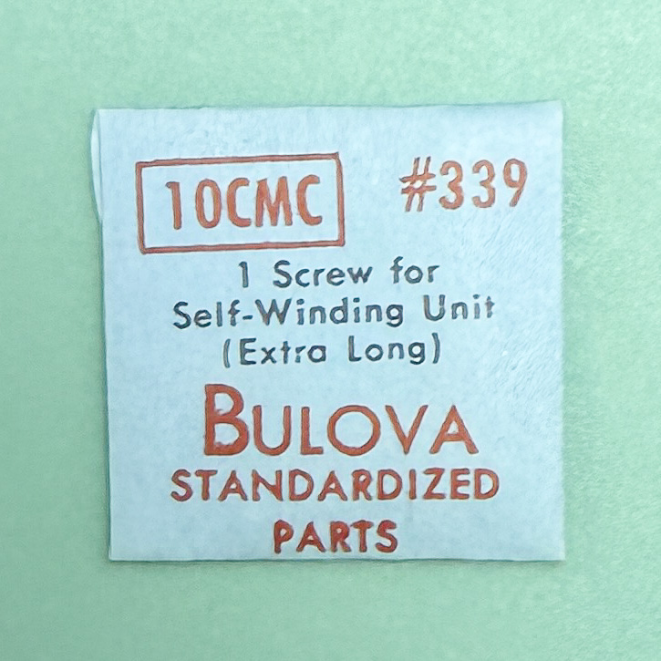 Gen Bulova Part 339 Screw Self-Winding Extra Long 10CMC 10CSC 8BBA 9AR 9ARC NOS