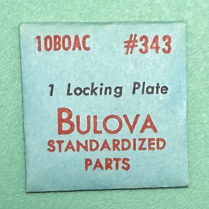 Gen Bulova Part 343 Locking Plate 10BOAC 10BPAC 10BZAC 10CBAC 11ACAC NOS 162