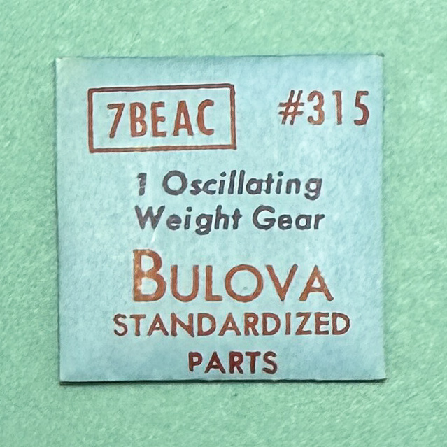 Gen Bulova Part 315 Oscillating Weight Gear 7BEAC 7BEACD NOS 180