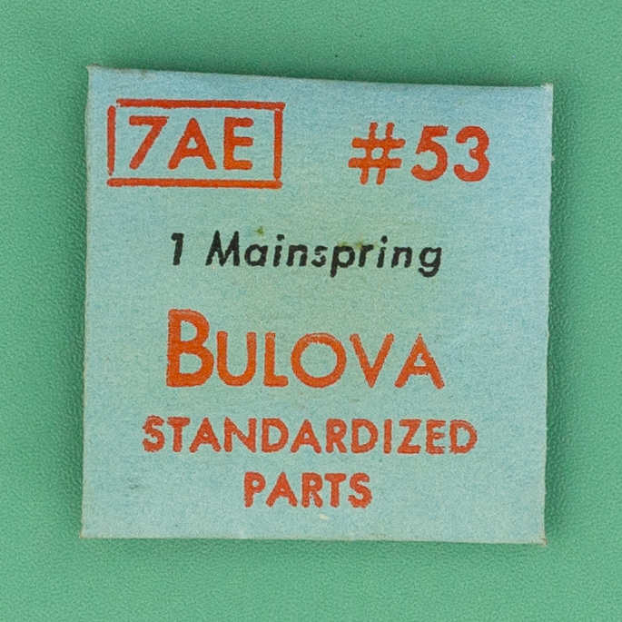Genuine Bulova Part 53 Mainspring 7AE 7AB  7AR NOS 0020