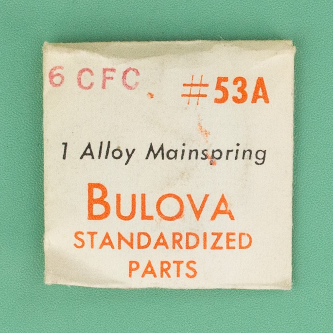 Genuine Bulova Part 53A Alloy Mainspring 6CBC 6CFC NOS 0076