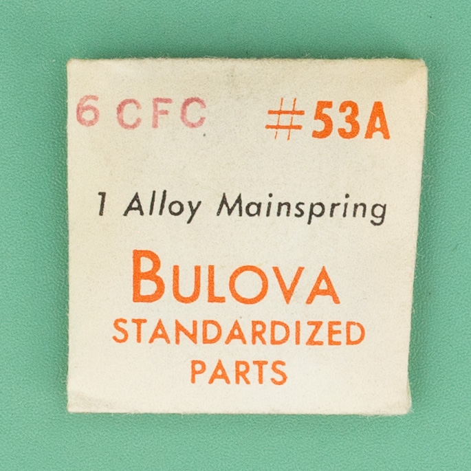 Genuine Bulova Part 53A Alloy Mainspring 6CBC 6CFC NOS 0092