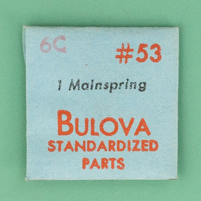 Genuine Bulova Part 53 Mainspring 6C NOS 0213