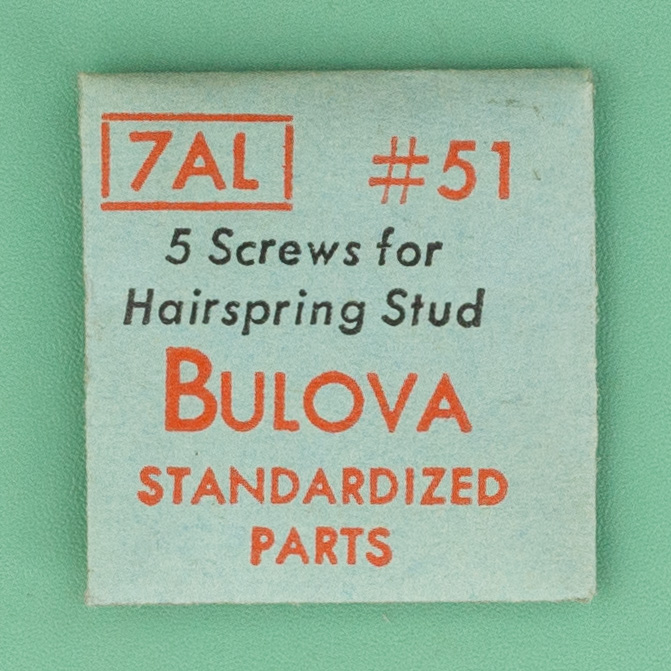 Gen Bulova Part 51 Screws for Hairspring Stud 7AF 7AL 7ALC 7AM 7AMC 7ASC 7BS 7BS