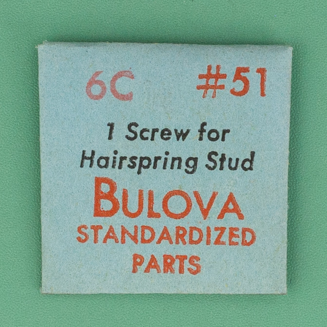 Genuine Bulova Part 51 Screw for Hairspring Stud 6A 6C 6CK 6CN NOS 0243