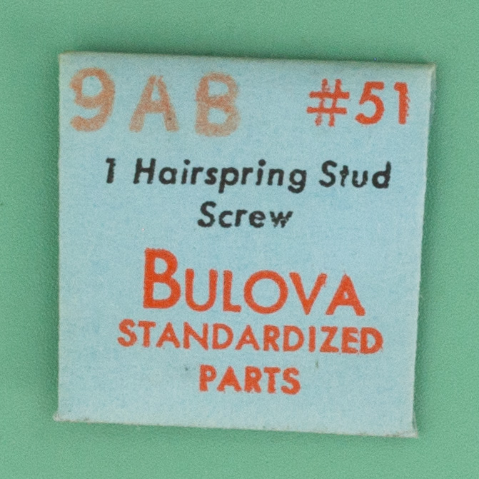 Genuine Bulova Part 51 Hairspring Stud Screw 9AB NOS 0244