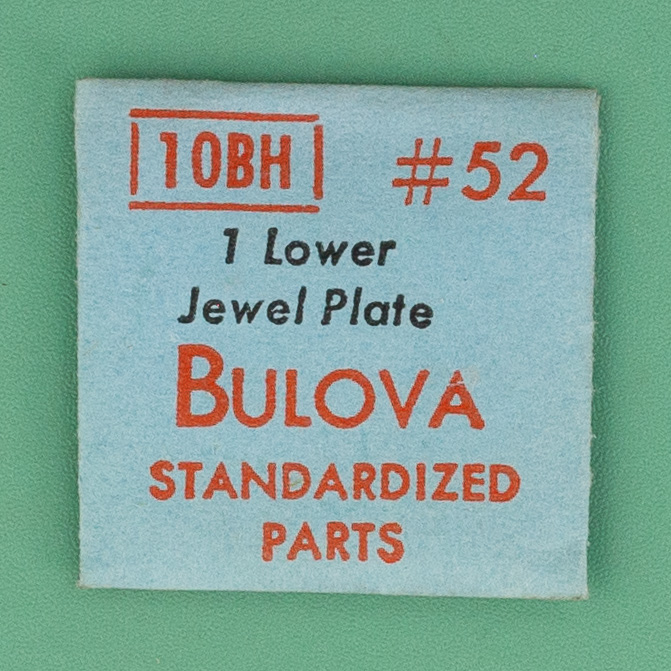 Genuine Bulova Part 52 Lower Jewel Plate 10BH 10BM NOS 0248