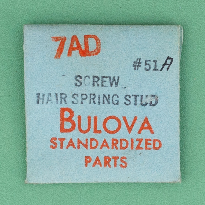 Genuine Bulova Part 51A Screw for Hairspring Stud 7AD 7ADC NOS 0258