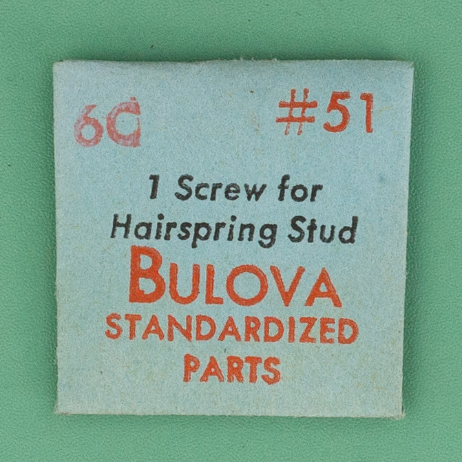 Genuine Bulova Part 51 Screw for Hairspring Stud 6A 6C 6CK 6CN NOS 0263
