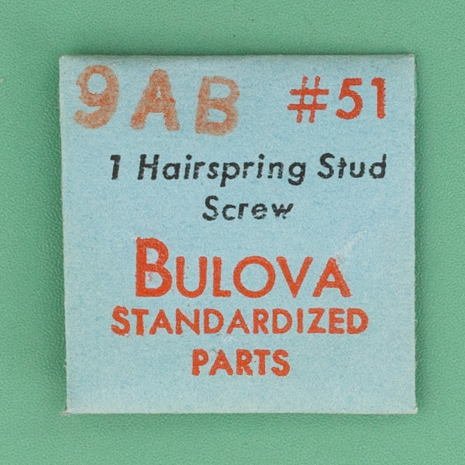 Genuine Bulova Part 51 Hairspring Stud Screw 9AB NOS 0266