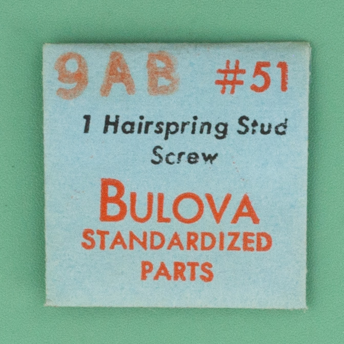 Genuine Bulova Part 51 Hairspring Stud Screw 9AB NOS 0268