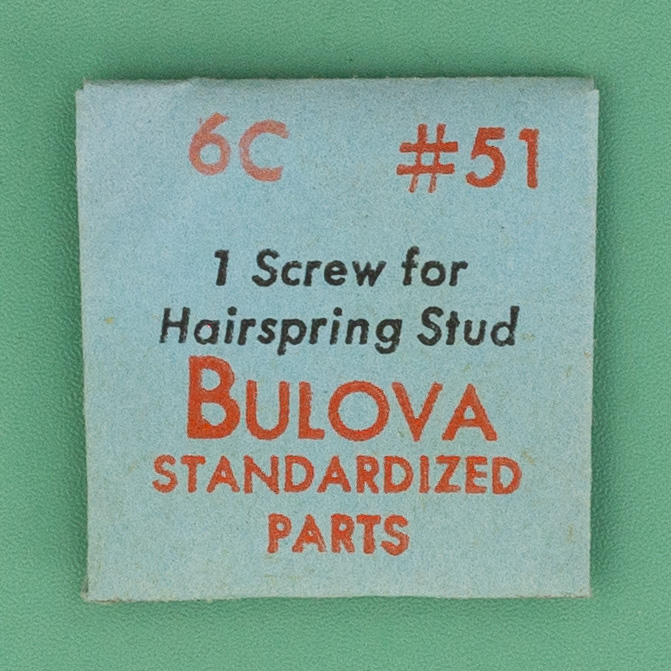 Genuine Bulova Part 51 Screw for Hairspring Stud 6A 6C 6CK 6CN NOS 0269