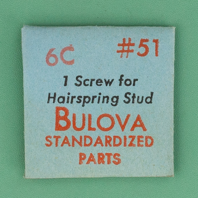 Genuine Bulova Part 51 Screw for Hairspring Stud 6A 6C 6CK 6CN NOS 0271