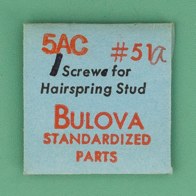 Genuine Bulova Part 51A Screw for Hairspring Stud 5AC 5AF NOS 0272