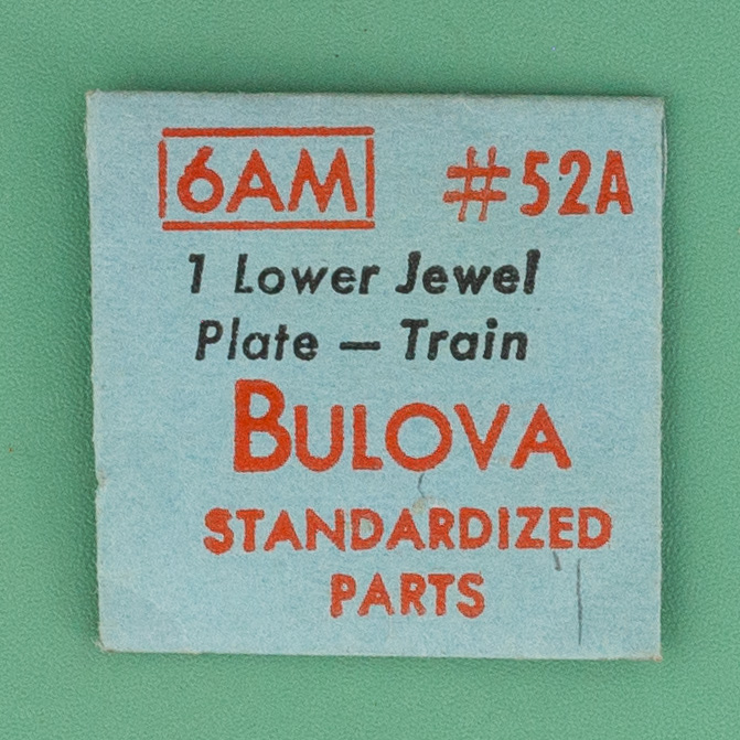 Gen Bulova Part 52A Lower Jewel Plate - Train 10BM 10BMC 10BMCD 10BZC 6AH 6AHC 6