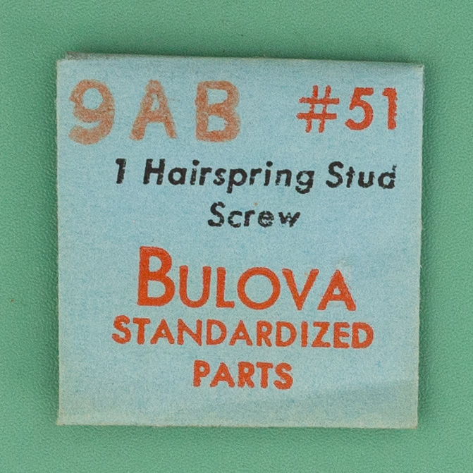 Genuine Bulova Part 51 Hairspring Stud Screw 9AB NOS 0275