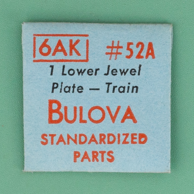 Gen Bulova Part 52A Lower Jewel Plate - Train 10BM 10BMC 10BMCD 10BZC 6AH 6AHC 6