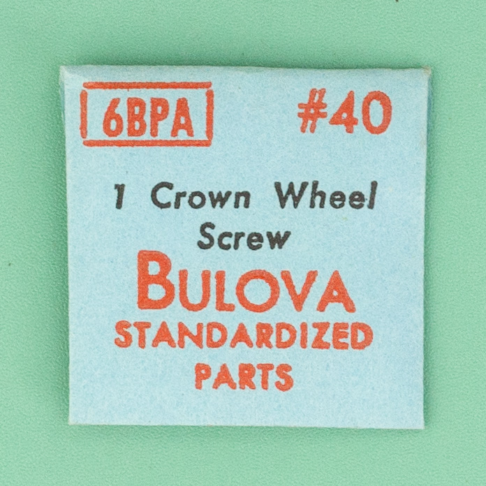 Gen Bulova Part 40 Crown Wheel Screw L.H. 6BP 6BPA 6CHAC 6CMA 6COAC NOS 012