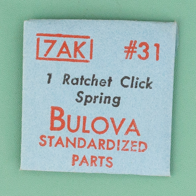 Genuine Bulova Part 31 Ratchet Click Spring 10AK 10BH 7AK NOS 021