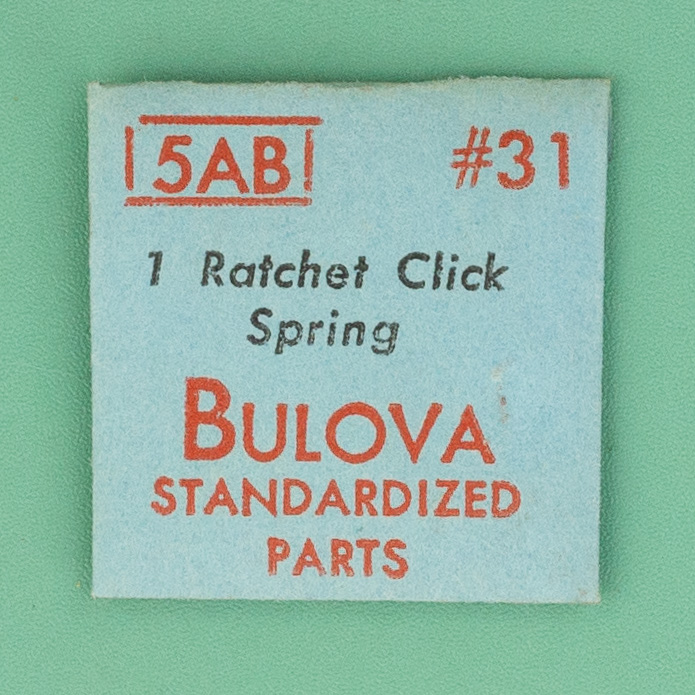 Genuine Bulova Part 31 Ratchet Click Spring 5AB 5AC 5AF NOS 0171